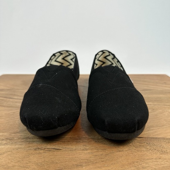 New NWOB Mens TOMS Alpargata Rover Slip On Black Fabric Loafers Shoes Size 7.5 M main image 4